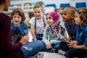 Group of children learning
